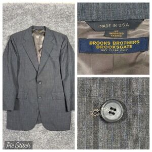 Vtg‎ Brooks Brothers Brooksgate Wool Blazer Men's 40 Dark Gray Sport Coat Jacket